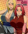 【NARUTO エロ同人】巨乳のサクラとナルト・サイ・サスケが4Pしちゃったおwサスケがサクラの乳首いじった【無料 エロ漫画】