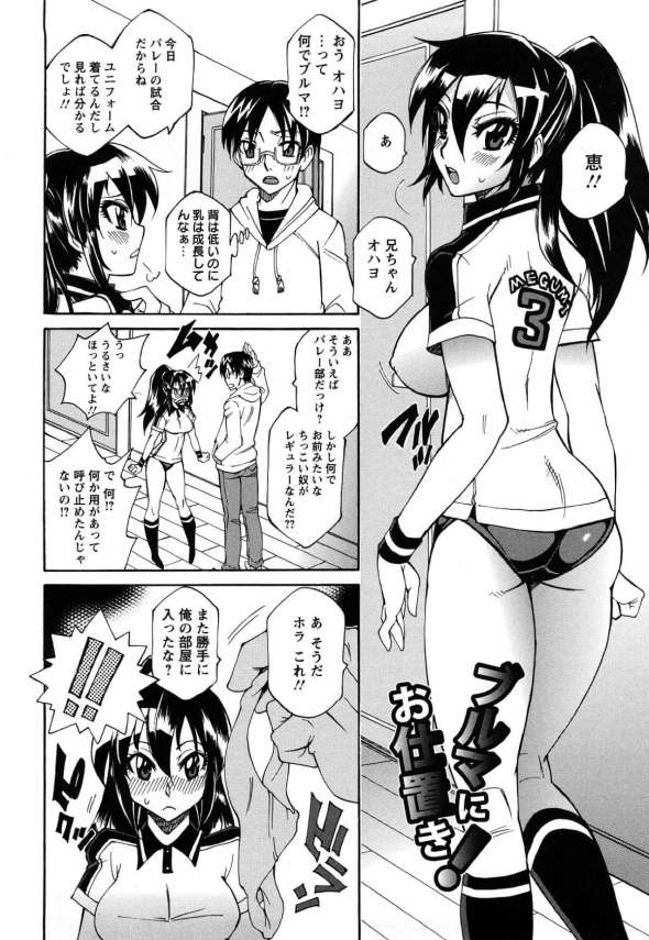 【エロ漫画】きわどいブルマ姿で兄を誘惑し、更には兄が寝ている側でオナニーまでして好き好きアピールする妹ｗ【何処乃アイツ エロ同人】(2)